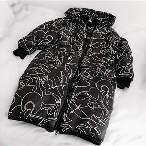 Oversized Graphic Puffer Coat